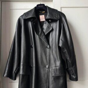 leather belted trench coat Size L